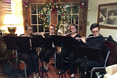 Student flute quartet performance at Hiddenite