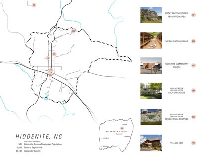 Hiddenite, NC attractions map